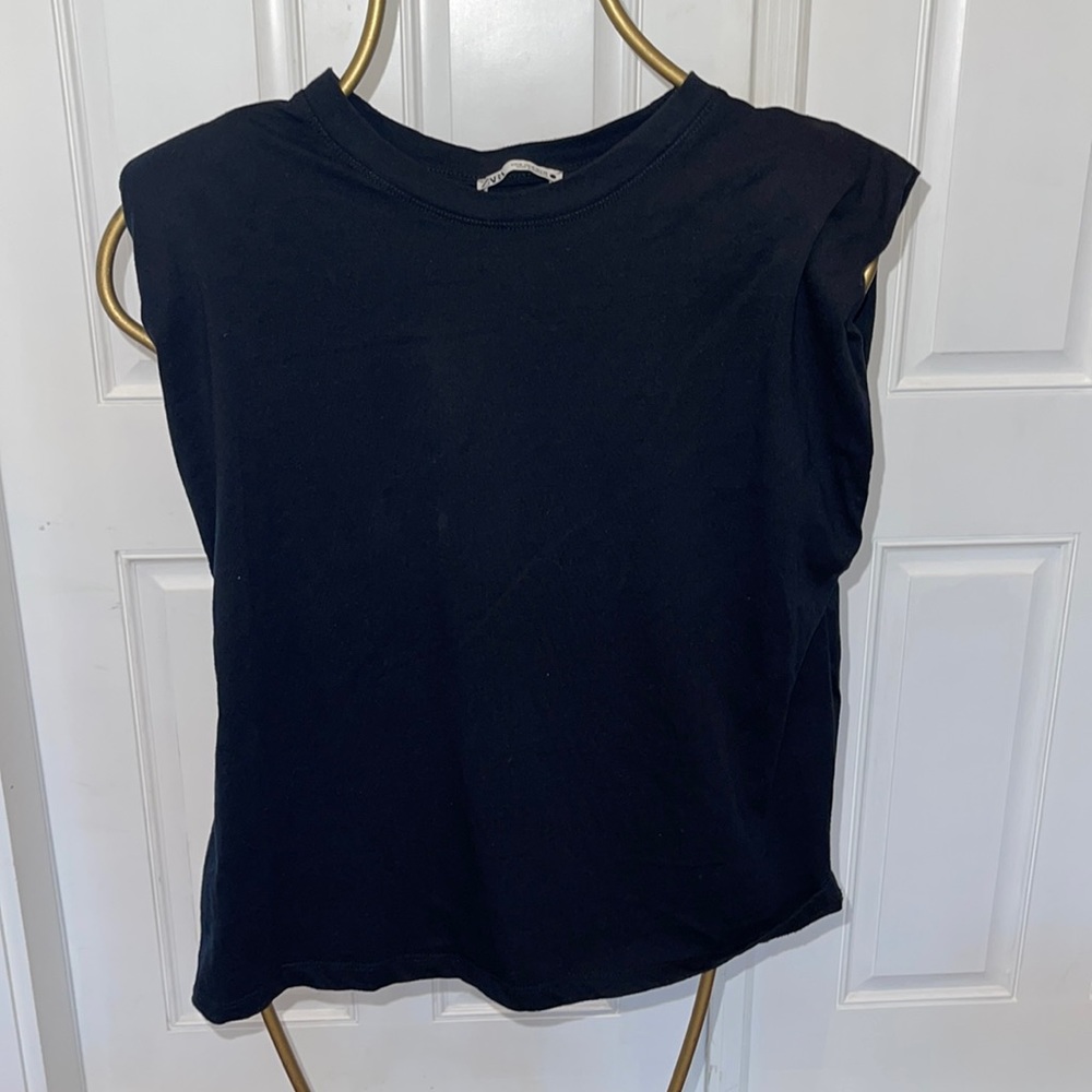 Zara Padded Shoulder Tee